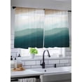 thumbnail image 5 of Sheer Curtains 45 Inch Length, Blue Beach Gradient Semi Sheer Curtains Light Filtering Window Treatment, Boho Sea Waves Ombre Abstract Privacy Voile Drapes for Living Room Bedroom 52x45 Inch, 5 of 7