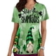 thumbnail image 1 of Fiudx Ofertas Flash Del Día Top de Enfermera con Cuello En V y Manga Corta con Bolsillo Estampado Del Día de San Patricio para Mujer, 1 of 3