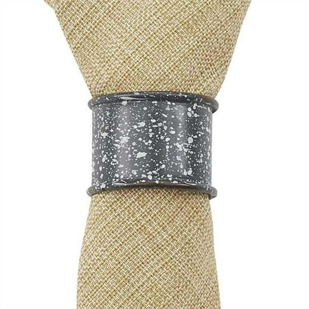

Granite Enamelware Gray - Napkin Rings Set of 6
