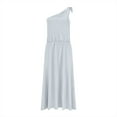 thumbnail image 5 of ZQUUVOU Women's One Shoulder Dress Sleeveless Tie Waist Loose Fit Summer Maxi Dress White,M, 5 of 7