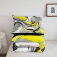 thumbnail image 5 of Homewish Yellow Abstract Spiral Full Size Comforter Sets,Contemporary Aesthetic Bedding Comforter Set,Black Reversible,3-Piece,1 Comforter and 2 Pillowcases, 5 of 7