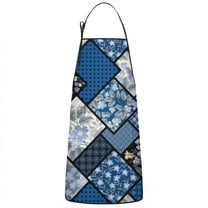 Pioneer Flower Floral Print Pattern Apron-Garden Aprons for Women with Pockets-Cotton Linen Waterproof Kitchen Cooking Gardening Aprons Adjustable for Kitchen,Cooking,BBQ and Salon 33x27 Inch