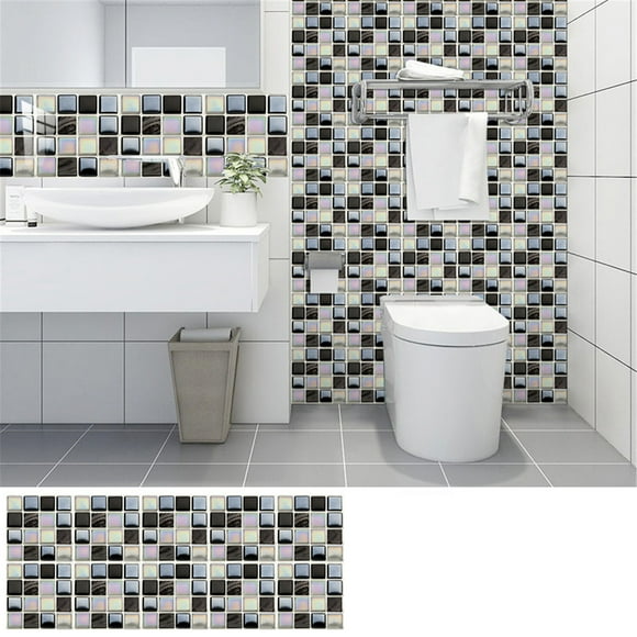 Big Sale,npkgvia 10 Pieces Mosaics Tile Stickers Peel And Stick Waterproof Self Adhesive Granites Flooring 3D Wall Tile Stickers for Kitchen Bathroom Living Room