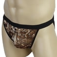 thumbnail image 3 of Hombres Tangas Ropa Interior W / De Negro Jinwen Sexy Men Tangas Encantadora Tanga Panty Ropa interior con patrón de piel de serpiente, 3 of 8