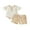 Khaki, variant on BemeyourBBs Newborn Baby Boys Summer Clothes 2 Piece Outfits Short Sleeve Stripes Print Romper Shorts Set Cute Infant Clothes