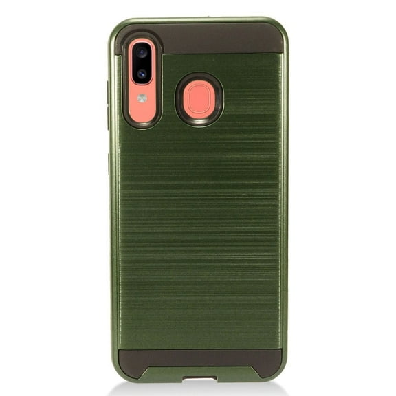 GSA Slim Brushed Hybrid Case for Samsung Galaxy A20/A50 - Green/Black