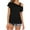 Black, variant on JeashCHAT Short Sleeve Shirts for Women Women Sexy Solid Strapless Skew Collar Short Sleeve T-shirt Tops Casual Blouse