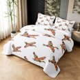 thumbnail image 3 of Manfei Abstract Duck Camo Twin Quilt Set, Contemporary Art Camouflage Twin Coverlet Set, White Tan, 2 Pieces, 1 Bedspread and 1 Pillowcase, 3 of 7