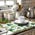 thumbnail image 6 of St Patrick''s Day Shamrock Dish Drying Mat Lucky Clovers Kitchen Dish Drying Pad Absorbent Dish Dryer Mat for Kitchen Countertops Microfiber Dishes Drainer Pad Dish Drying Rack Mat (18x24 in), 6 of 6