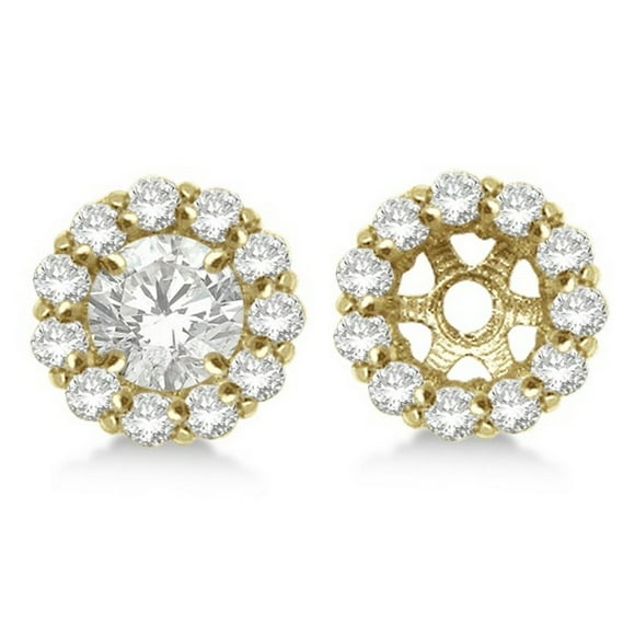 Round Diamond Earring Jackets for 5mm Studs 14K Yellow Gold (0.77ct)