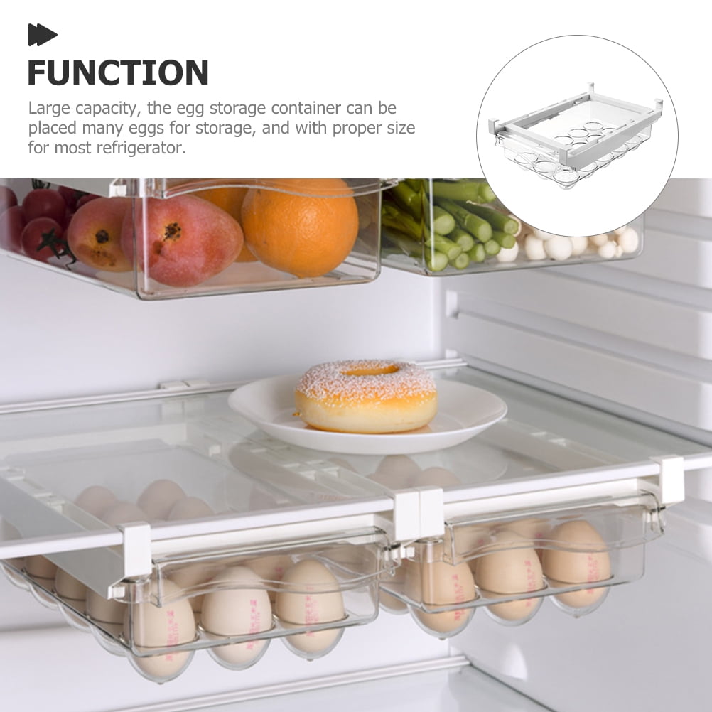 WHAMVOX Drawer Egg Holder Fridge Egg Organizer Egg Tray Egg Drawer Holder Refrigerator Egg Container