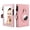 PINK, variant on Women Tri-fold Leather Wallet with Airtag Holder, Small with Pop-up Mirror