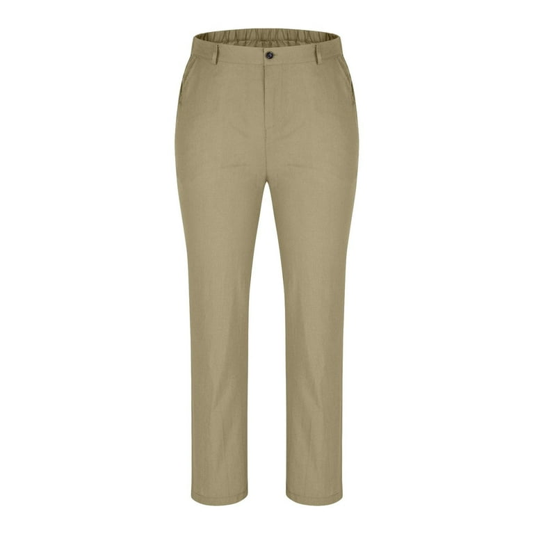 Work Pants for Men Business Casual Straight Leg Dress Pants Solid Color  Skinny Trousers with Pockets, Gold, 3XL - Walmart.com