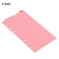 thumbnail image 3 of Uxcell 7.2x3.7" Binder Index Dividers, 4 Set 5 Tabs Cardboard Insertable Page for 6 Rings Binder, MultiColor, 3 of 6