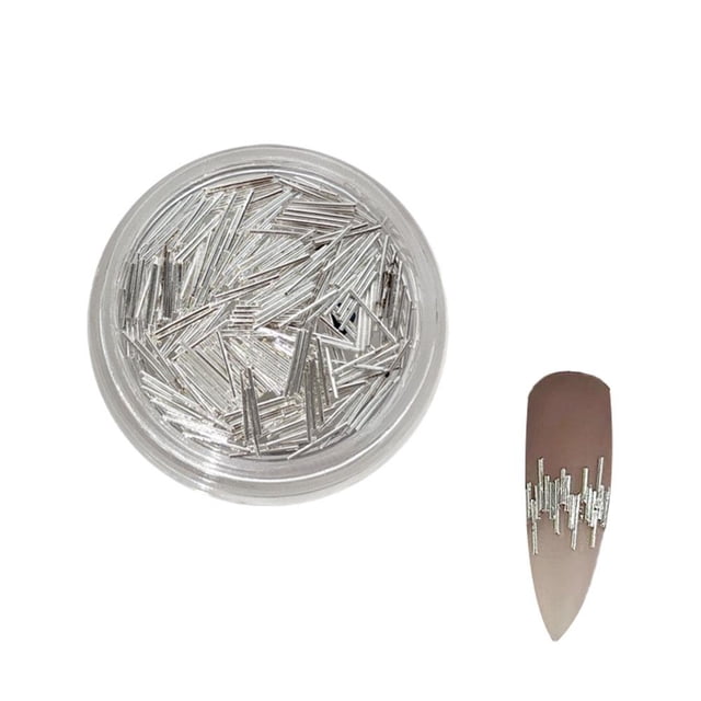 Fine Metal Strip Nail Accessories, Sparkling Reflective Strip, Silver Q6