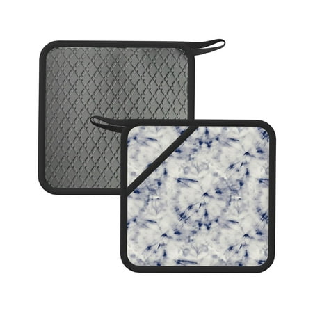 

Sikiie Indigo Tie Dye Pot Holders Kitchen Insulation Mats Heat Resistant Pot-Holder Oven Anti-Scald Pads for Cooking Baking 7.1*7.1inch