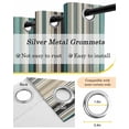 thumbnail image 5 of Teal Blue Striped Black Out Curtains 63 Inch Long, Room Darkening Draperies Curtains Panels, Farmhouse Stripes Modern Abstract Art Thermal Insulated Curtain for Bedroom Living Room 52"x63" 2 Panels, 5 of 8