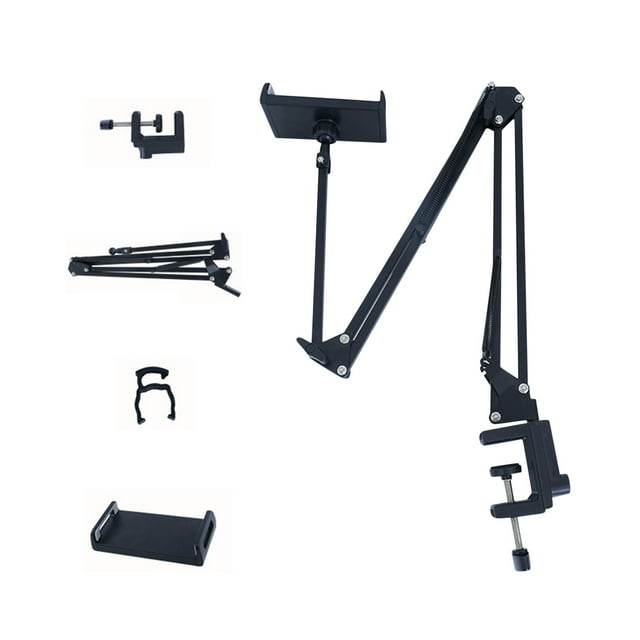 Téléphone Mobile Paresseux Caché, Tête Plate de Bureau, Support Métallique Déporté pour Diffusion en Direct, Téléphone de Chevet Caché Tablette Rétractable