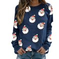 thumbnail image 1 of Gibobby Sudadera Navidad Mujer Navidad manga larga cuello redondo moda casual invierno y otoño pulóver sudadera(Marina,M), 1 of 3