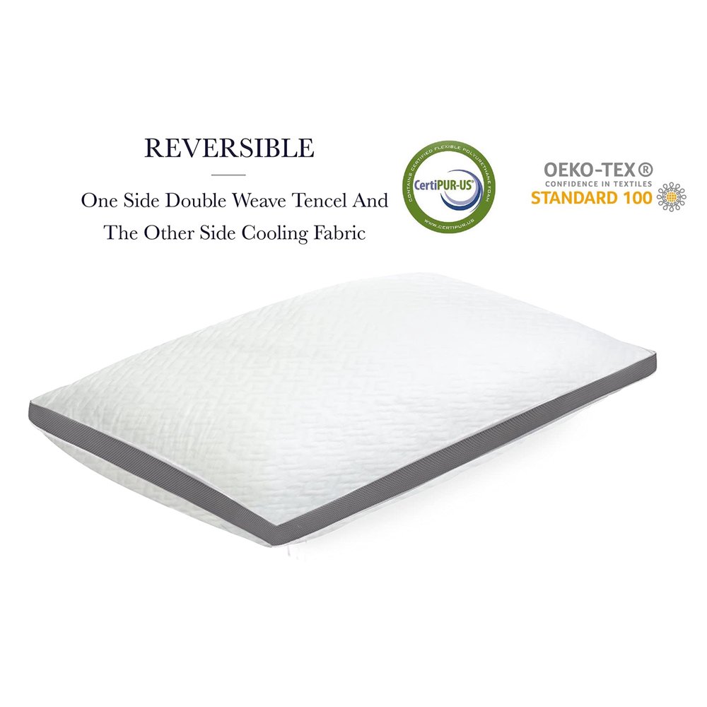 A1HC Gusset Shredded Memory Foam Cooling Pillow, Standard (20"X26