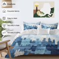 thumbnail image 3 of Abstract Urban Silhouette 4 Piece Duvet Cover Set Full Size Vintage Blue Gary Building Soft Bedding Set Comforter Cover, 1 Duvet Cover 1 Flat Sheets and 2 Pillowcases, 3 of 9