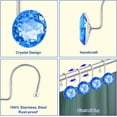 thumbnail image 3 of 12PCS Shower Curtain Hooks Rings for Bathroom, Stainless Steel Rust Resistant Decorative Rhinestones Shower Curtain Rings Hangers for Shower Curtains, Clothing, Towels, etc., 3 of 4