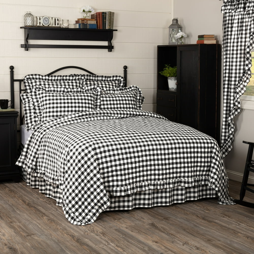 Country Black Farmhouse Bedding Jenna Buffalo Check Cotton PreWashed
