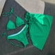 thumbnail image 4 of Traje de baño para mujer, bikini de color liso sin espalda con cordón y tirantes divididos, conjunto de tres piezas, trajes de baño para mujer, 4 of 5