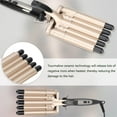 thumbnail image 4 of 5 Barrel Curling Iron Wand, Ceramic Tourmaline Triple Barrels Hair Waver with LCD Display, Temperature Adjustable Hair Crimper, Hair Waving Styling Tools for Women, Christmas Mother's Day Gift, 4 of 8
