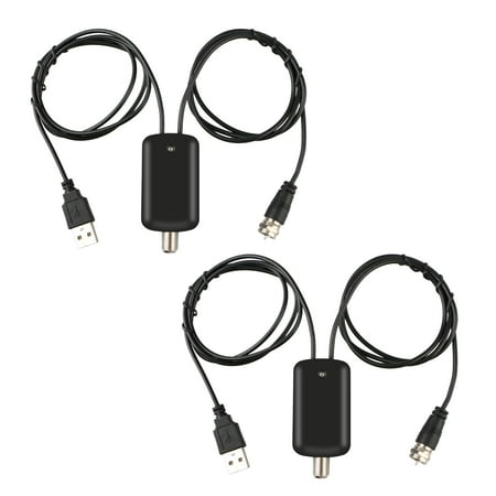 - 2-pack High Gain Low Noise HDTV Antenna Amplifier Signal Booster for TV HDTV Antenna with USB Power Supply