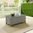 thumbnail image 3 of Crosley Bradenton 40" Glass Top Wicker Patio Coffee Table in Gray, 3 of 3