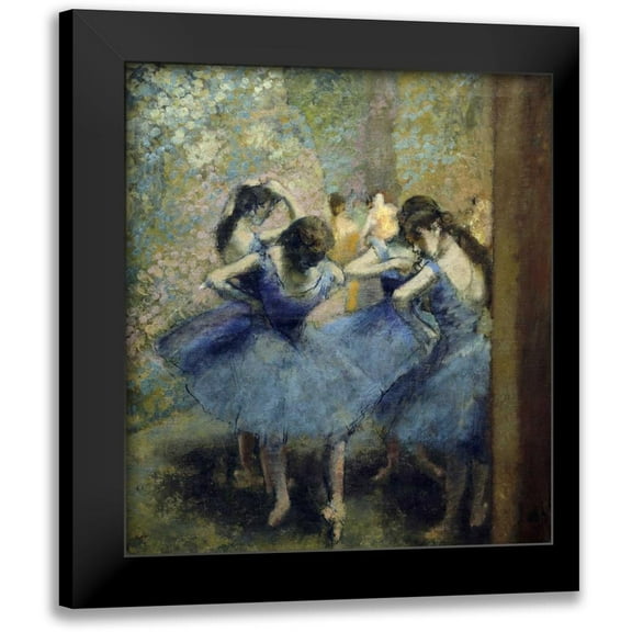 Degas, Edgar 12x13 Black Modern Framed Museum Art Print Titled - Blue Dancers