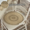 thumbnail image 3 of VHC Brands Cobblestone Round Seat Cushion Chair Pad, Tan Grey White, Jute Blend with Ties, 15x15 Inches, 3 of 5