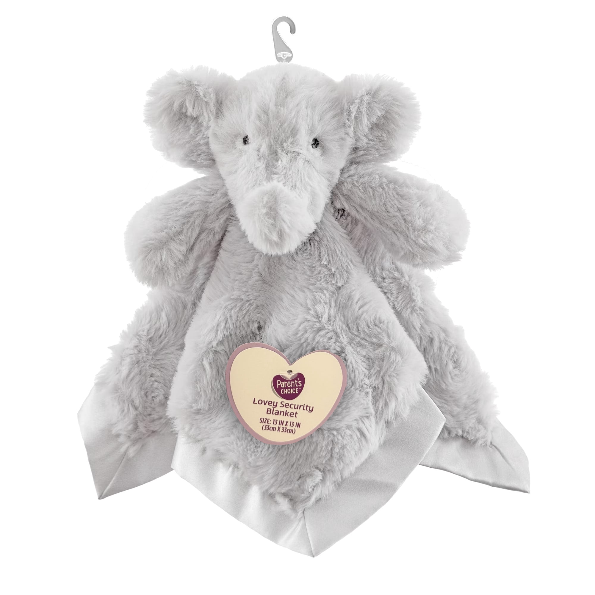Parent's Choice Gray Elephant Lovey Security Blanket, 13 in x 13 in