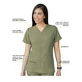 thumbnail image 3 of Adar Pro Heather Breakthrough Plus Scrub Set For Women - Enhanced V-Neck Top & Multi Pocket Pants - 4400H - Heather Olive - XXS, 3 of 7