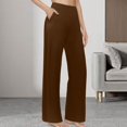 thumbnail image 2 of XINXIAOO Womens Pants Women's Casual Pants Brown Womens Pants Comfy Pants Wide Leg Lounge Pants Summer Pants, 2 of 5