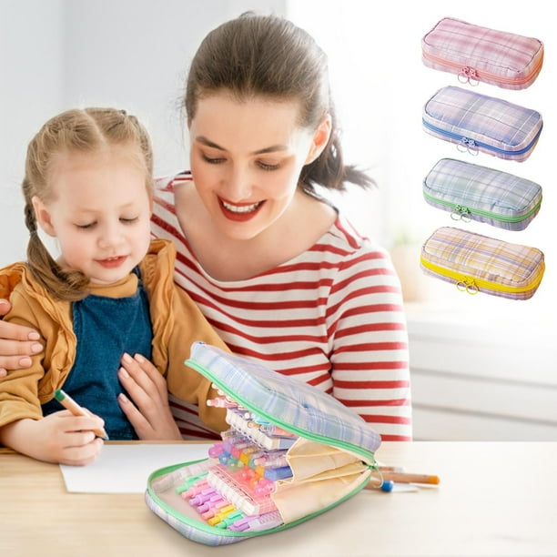Fiudx Estuche para Bolígrafos de Gran Capacidad, Organizador Versátil de Maquillaje y Papelería, Diseño Transparente, Ligero y Portátil, Ideal para La Escuela y La Oficina, Multiusos, 1 Unidad, Mater