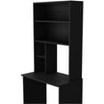 thumbnail image 4 of Computer Desk, Black, Four Shelves And Lower Shelf, Compact For Home Office Demands Remote Learning, 29.6 Inches Wide Black Desk , Form With Fit Work Teaching, 29.6", 4 of 6