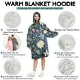thumbnail image 5 of Wearable Oversized Blanket,Pioneer Flower Floral Print Pattern Wearable Blanket Hoodie for Adults,Cozy Hooded Blankets with Super Pockets,Super Warm Fuzzy Pullover for Women & Men, 5 of 6