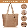 thumbnail image 4 of AOUNQ Straw Handbags for Women Woven Summer Purses Beach Tote Bag with Zipper Carry on Bags for Vacation Travel, 4 of 7