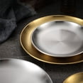 thumbnail image 6 of Stainless Steel Round Serving Trays Sturdy Dishwasher Safe Rustproof Camping Supplies BBQ Serving Platters, 6 of 8