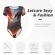 thumbnail image 4 of Balery Fire Sky Dragon Body de cuello redondo de manga corta para mujer Tops de manga corta Tops básicos-X-Large, 4 of 7