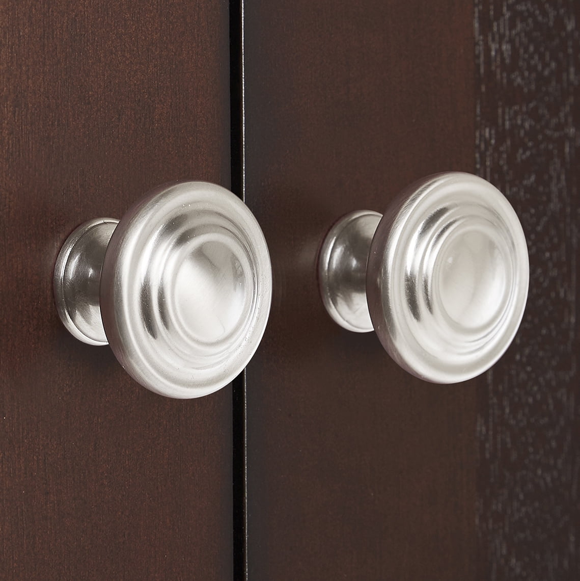 Better Homes & Gardens 1-5/16" (33mm) Turned Knob, Satin Nickel, 2 Pack