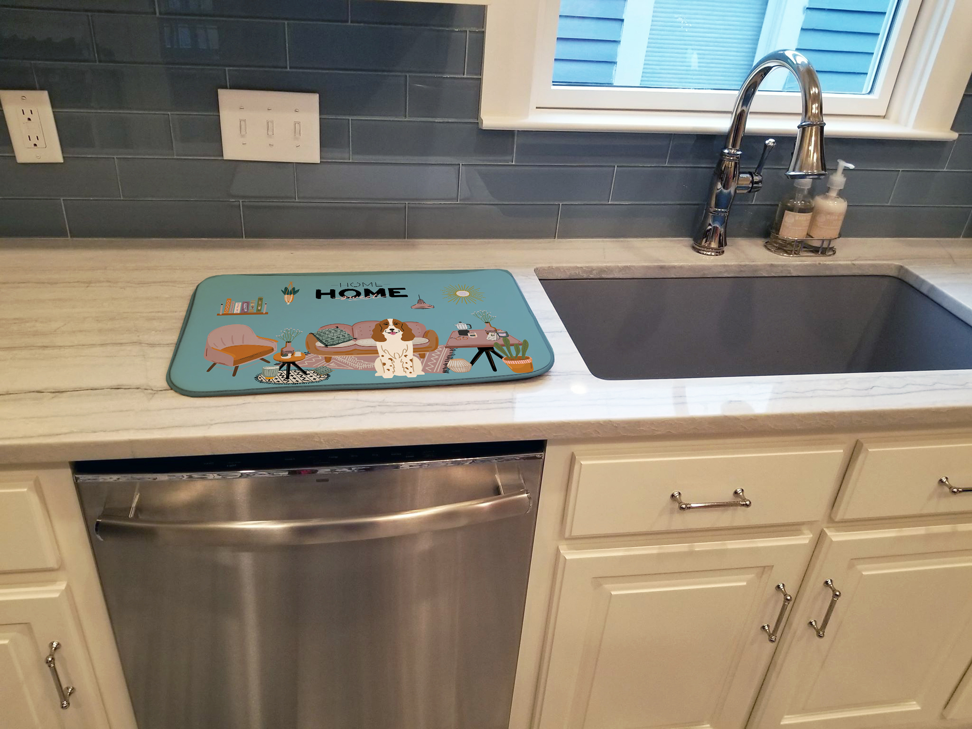Russian Spaniel Sweet Home Dish Drying Mat