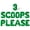Green, variant on Letter Balloons - 3 SCOOPS PLEASE 16" Inch Alphabet Letters Foil Mylar Balloon 3rd Birthday Party Banner (White)