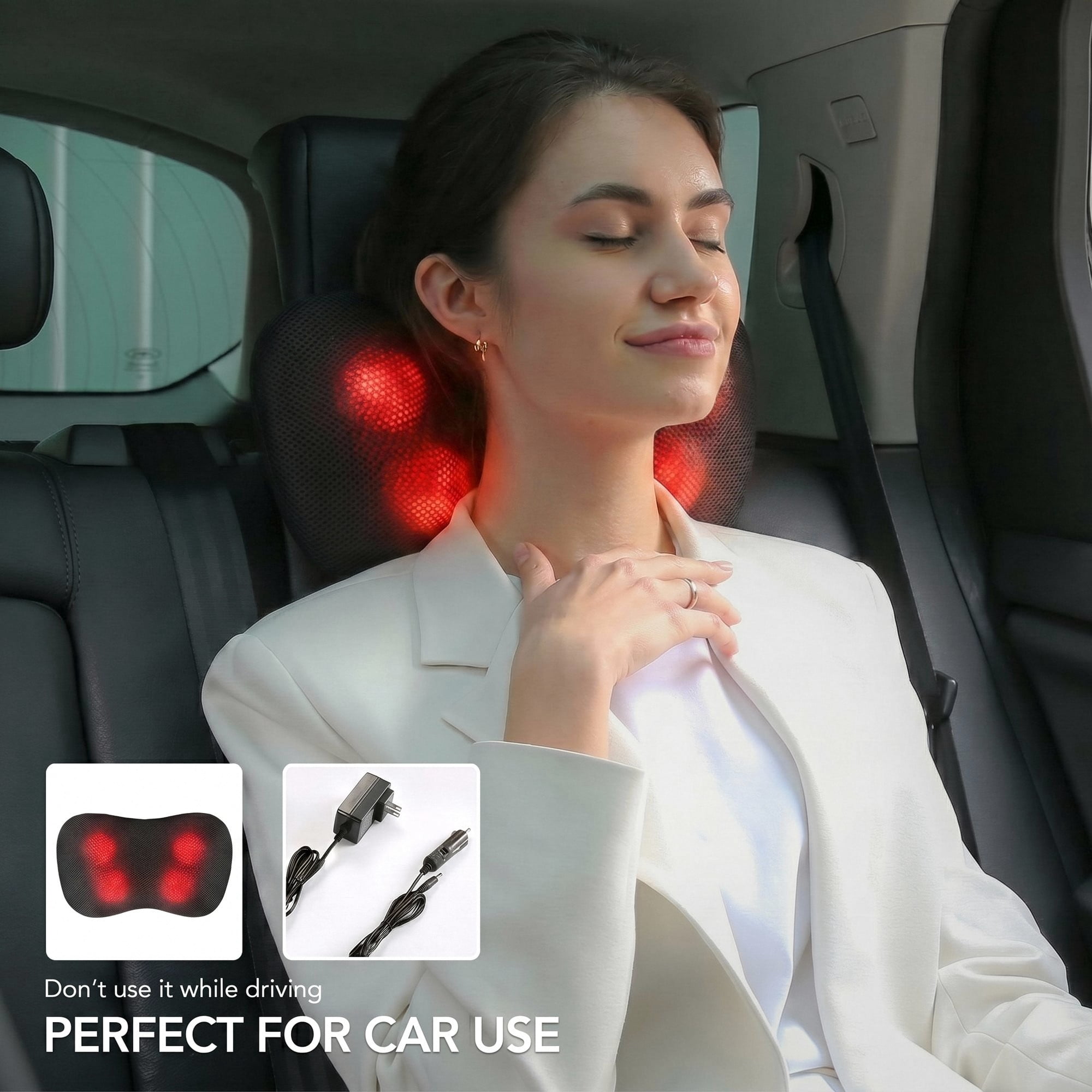 Naipo Back Neck Massager with Heat, Shiatsu Deep-Kneading Massage for Muscle Pain Relief Spa-Like Soothing for Home Car and Office
