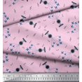 thumbnail image 3 of Soimoi Rayon Crepe Fabric Airplane,Guitar Wire & Notes Musical Instrument Fabric Prints by Yard 46 Inch Wide, 3 of 3