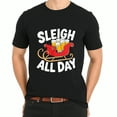 thumbnail image 3 of Christmas Sleigh All Day Beer Design and Holiday Party Shirt Black Funny Graphic T-Shirt for Men Women, 3 of 4