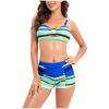 thumbnail image 1 of Maillot de Bain Femme Mode Multicolore Dégradé Imprimé Creux Boxeur Fendu, 1 of 8