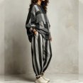 thumbnail image 6 of PNTUTB Fashion Women's Color Block Two Piece Set Crew Neck Long Sleeve Top Harem Pants Loose Casual Comfort Trendy Outfit Sets, 6 of 7